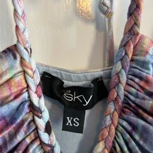 To The Sky Halterneck Maxi Dress Aqua